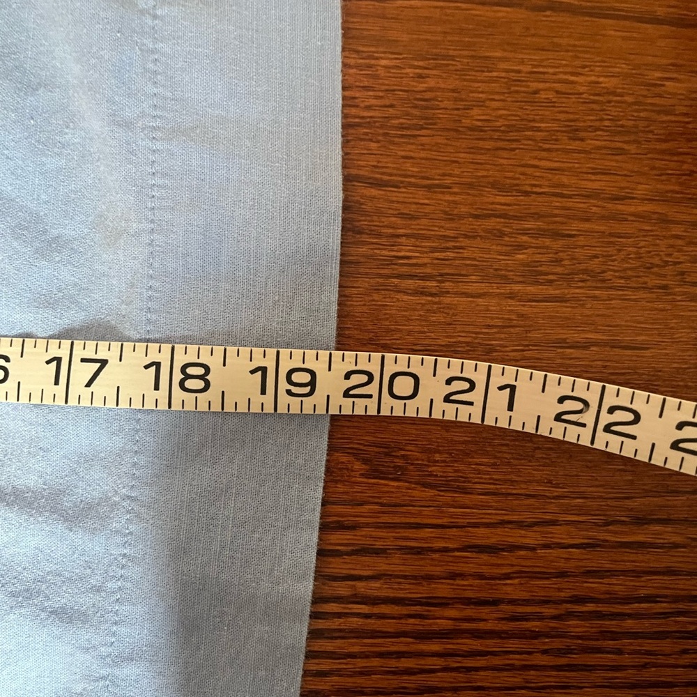 Vintage Linen Cotton Cornflower Blue High Rise Pants Top Blouse Shirt Set M - Picture 8 of 8